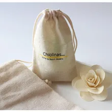 Индивидуальные Шелковый логотип для трафаретной печати подарочные сумочки из хлопка подарочные пакеты Подарочный кисет для ювелирных изделий