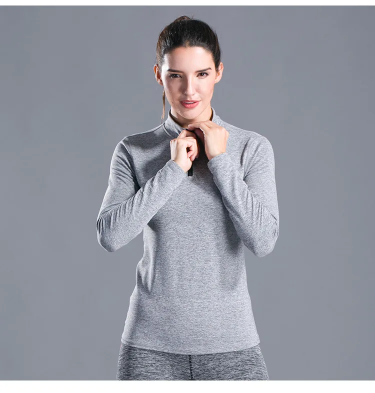 Autumn Yoga Jacket with Velvet Yoga Shirt Female Exercise Suit Long-sleeved Tight Collar Zipper Sports Shirt Running Jacket6