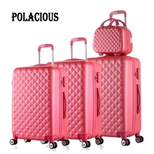 12″20″24″28″4Piece Diamond lines Trolley suitcase/travell case luggage/Pull Rod trunk rolling spinner wheels/ABS boarding bag