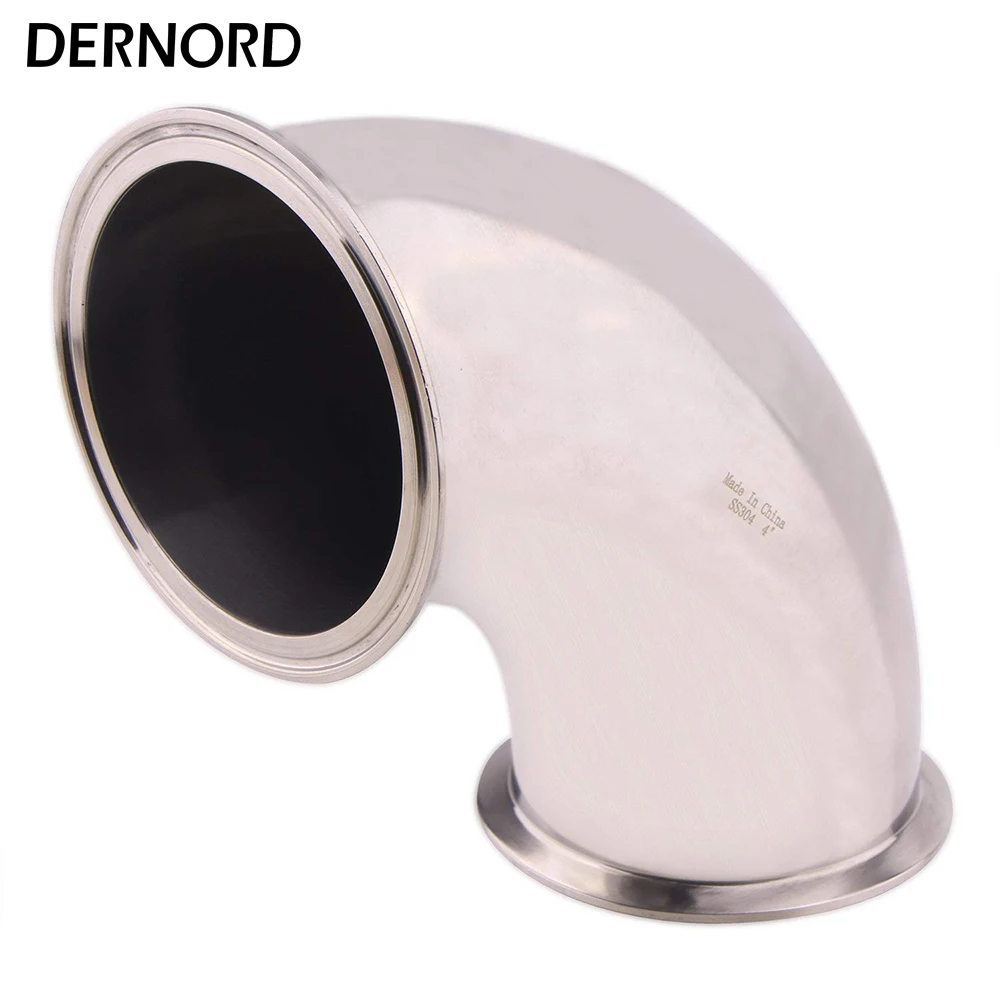 Vente DERNORD 4 102mm Tuyau O D Sanitaire Bague Coude 90 Degrés Tri Clamp Type Raccord De Tuyau Pour homebrew Acier Inoxydable SUS304