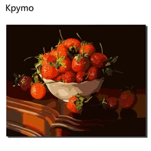 DIY картина по номерам клубничное полотно ручной работы; рисунок для дома Настенная художественная картина для гостиной уникальный подарок 40X50 VA-0273