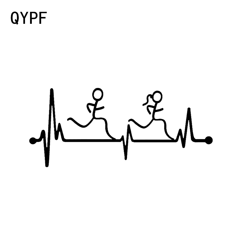 QYPF 16 2*7 см бегунок сердцебиения парень и девушка Декор автомобильный Стайлинг