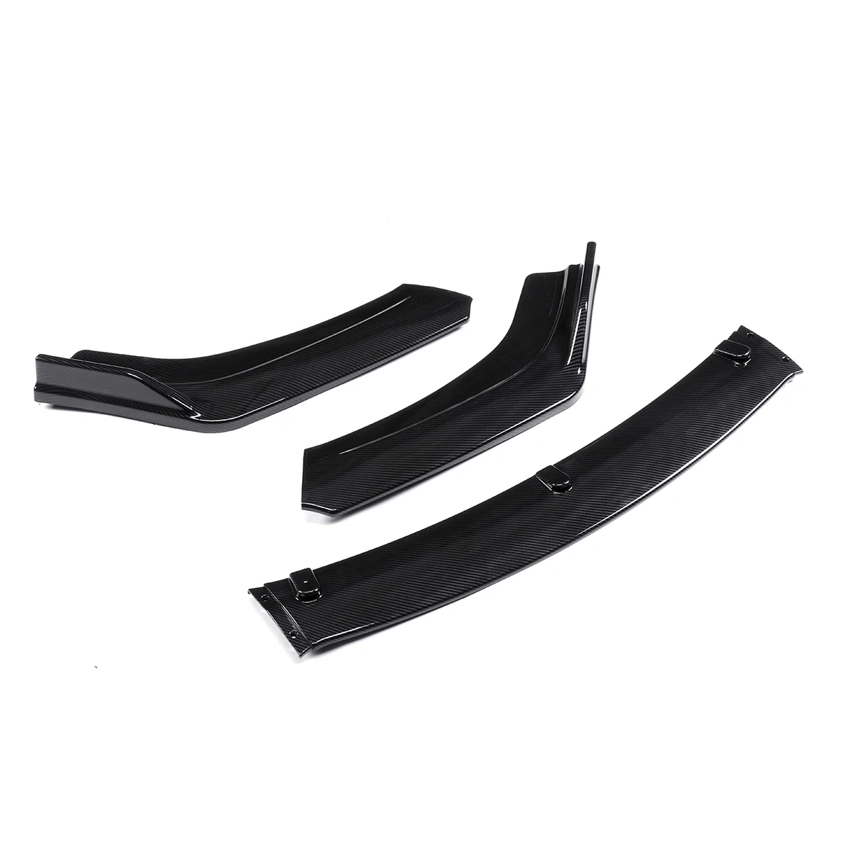 Aspecto de fibra de carbono/Negro 3 piezas de coche parte delantera del parachoques inferior difusor de labios Spoiler cuerpo Kit para Honda para Civic sedán 4Dr 2016 de 2017 a 2018