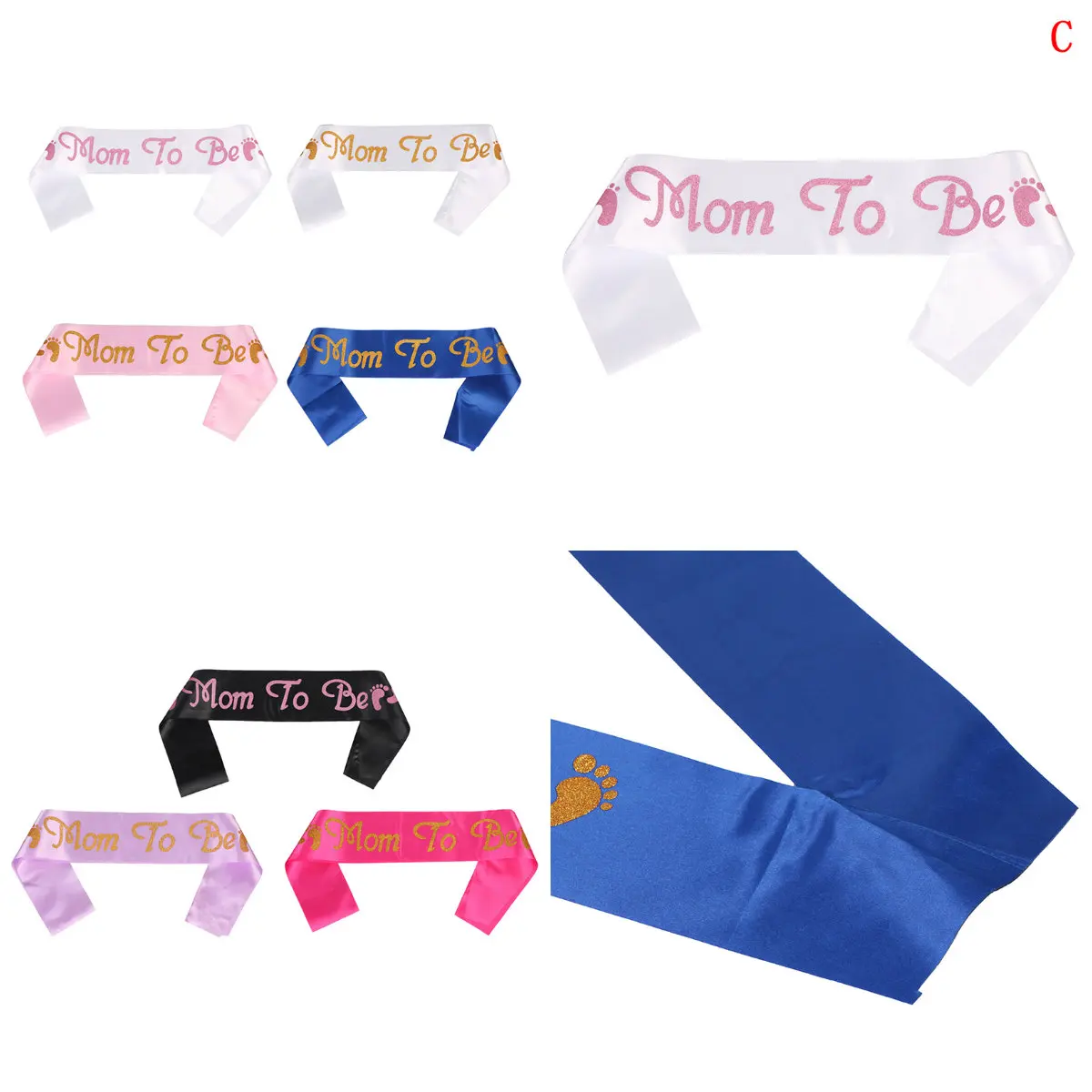 1pc Lovely Footprints Mom To Be Sash Baby Boy Girl Shower Gender Party Decorations Women Pregnancy Announcement Favor Gifts | Дом и сад
