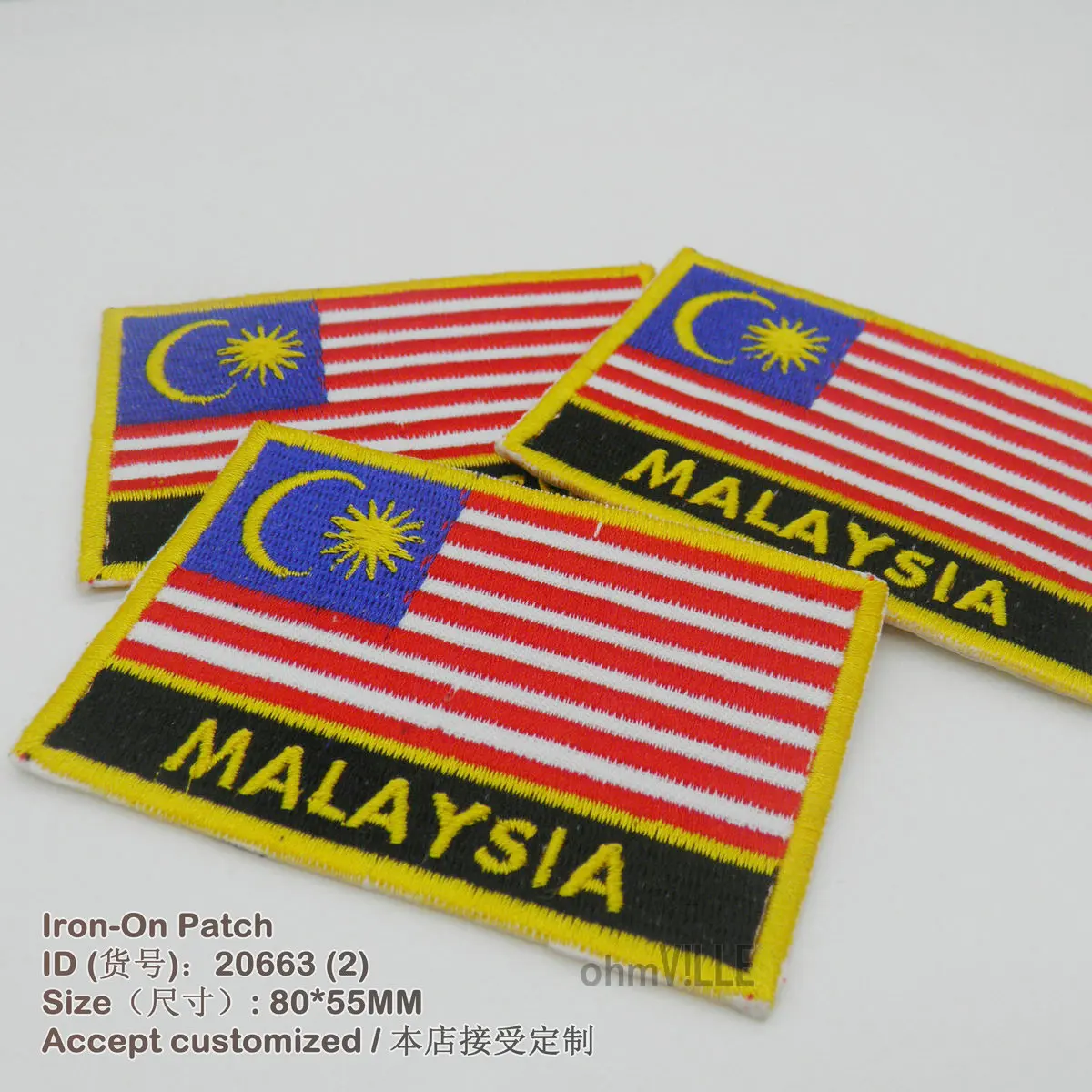 NEW MALAYSIA National Flag Embroidered Patch Iron On Patches For