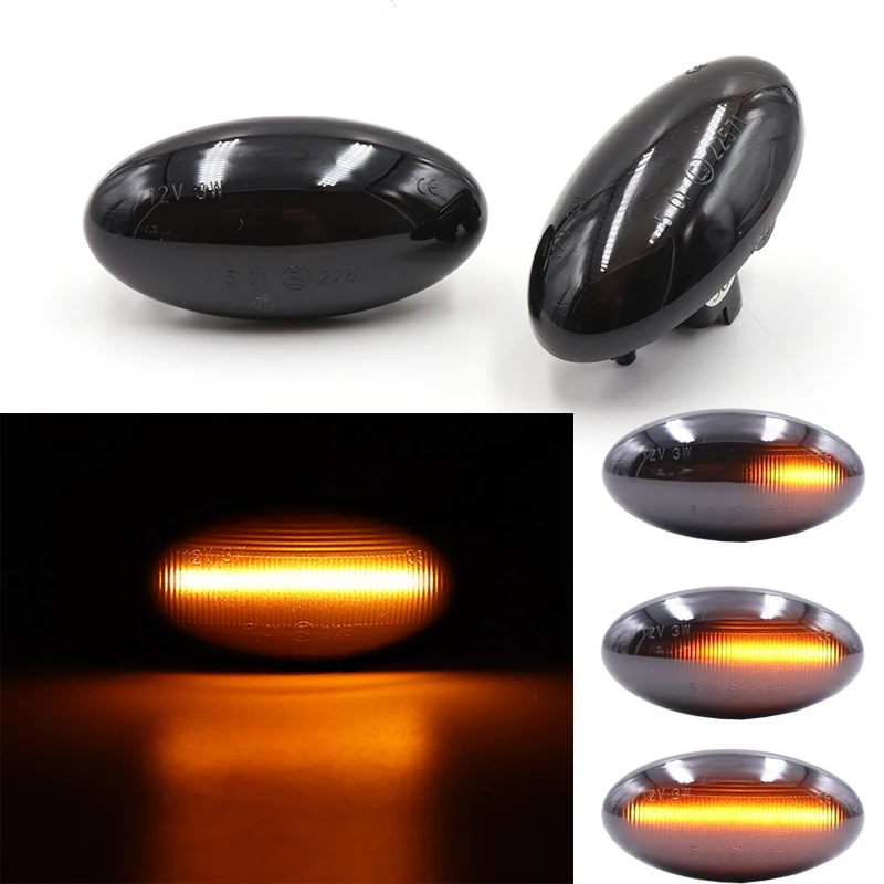 

2pcs Sequential Blinker Side Marker Light For Peugeot 1007 206 307 407 607 Partner Expert Citroen Xsara Picasso