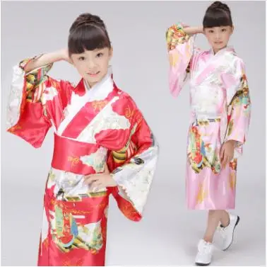 

New Arrival Children Japanese Traditional Dress Girl Bathrobe Kimono Kids Yukata Cosplay Costmues Child National Clothes 16