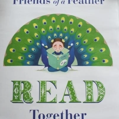 FRIENDS OF A FEATHER READ TOGETHER Flora And The Peacocks MOLLY IDLE  ART PRINT