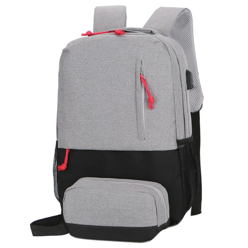 15-дюймовый рюкзак для ноутбука для Для мужчин и Для женщин модная школьная сумка Анти-кражи зарядка через usb - Цвет: Black Zipper Plus