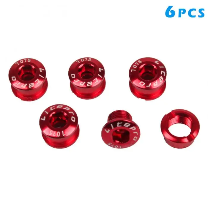 6pcs Bike Chainring Crankset Bolts Screws for MTB Road Bike JT-Drop Ship