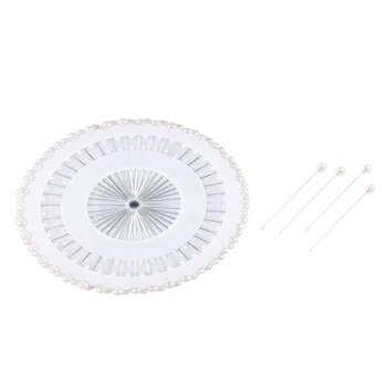 

480 Pcs Silver Tone 1.5" Long 3mm Plastic Pearl Head Pins