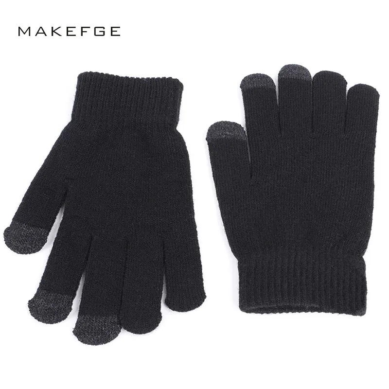 2018 Hot Brand Unisex Plus Velvet Thicken Full Finger Gloves Winter Touch Screens Man Women Warm Knitted Mittens Wool Red 2018 Hot Brand Unisex Plus Velvet Thicken Full Finger Gloves Winter Touch Screens Man Women Warm Knitted Mittens Wool Red