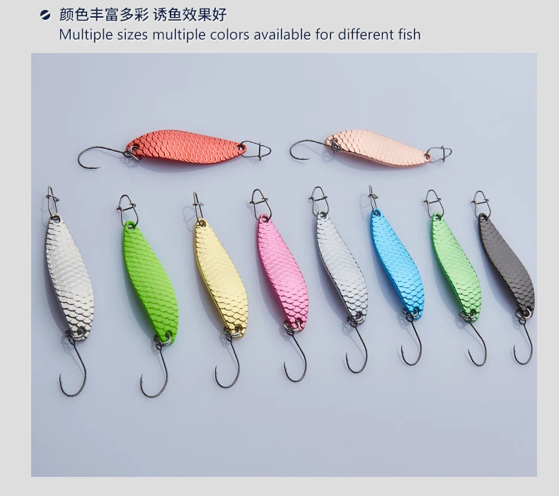 Colher de Iscas de Pesca Colher de Liga de Zinco Iscas com Gancho Yapada Duro 6 Pcs Loong Scale 3.5g e 2.5g e 1.5g Lantejoula Paillette Único 11 High Quality Esporte e Lazer