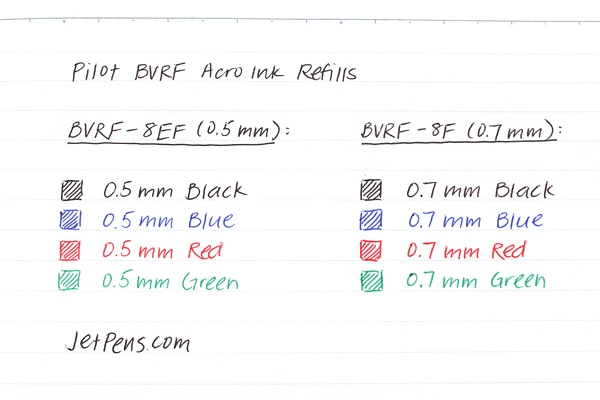1 шт Pilot 0,5/0,7 мм Acro чернила Шариковая мульти ручка заправка BVRF-8EF | 8F для Pilot BKAW-60F, BKHDF-1SR