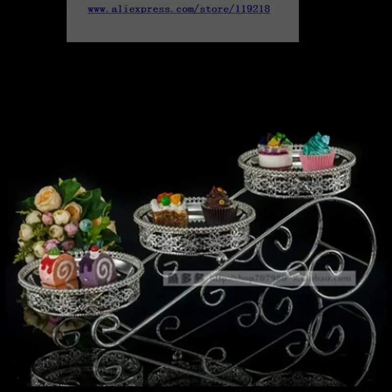 

1 PCS New European three-layer trapezoidal snack stand multi-layer cake plate wedding dessert set table buffet