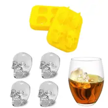 Molde de silicona para hacer hielo en 3D, con forma de calavera y oso, bandeja de hielo para vino, cóctel, Bar de refrigeración, accesorios para beber