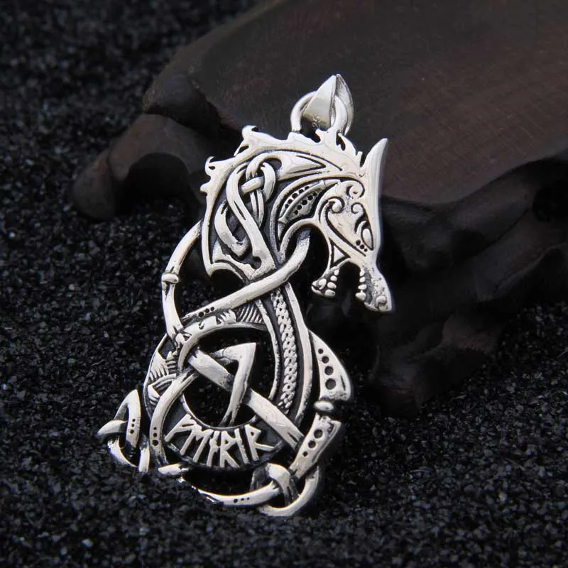 Настоящее 925 пробы серебряный дракон-Викинг кулон ожерелье с действительно кожей и железной коробкой в подарок