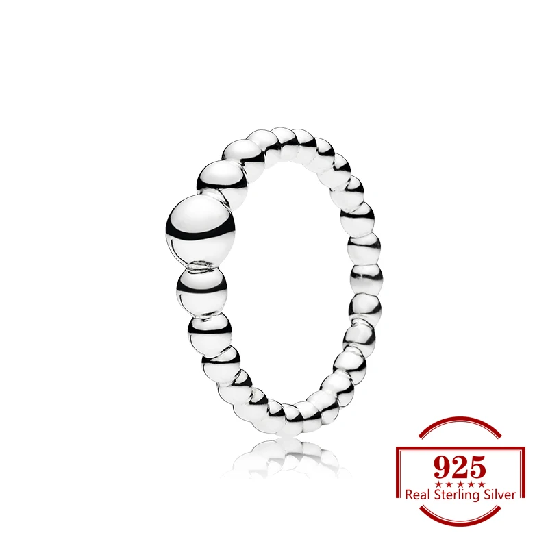 Кольцо из стерлингового серебра 925 пробы с бусинами, креативное кольцо, подходит для модных ювелирных изделий, оригинальное кольцо для