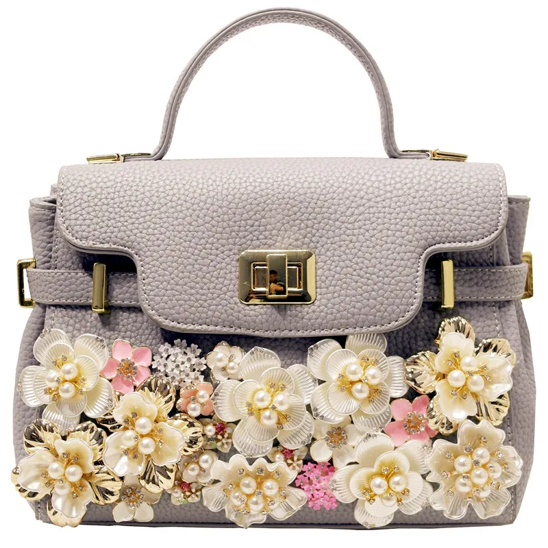 

flower pearl Butterfly Pattern Fashion Women Bags Rivets Embroidery Floral Bag Designer Mini Leather Crossbody Bags Sac A Main