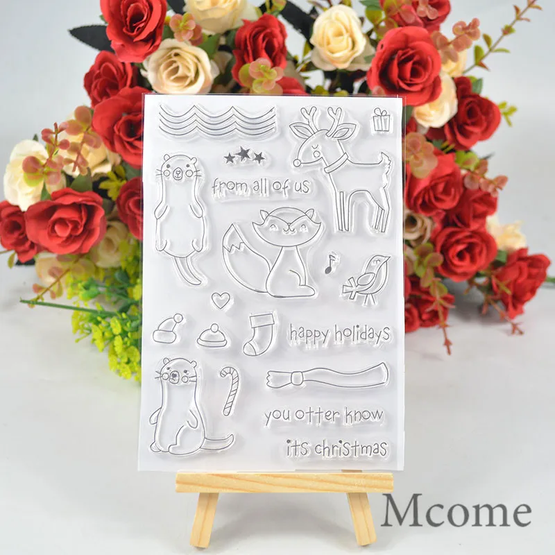 

Otter holiday Transparent stamp/Matched Metal Cutting Dies Stencils for DIY Scrapbooking Stamp Decorative Embossing card making