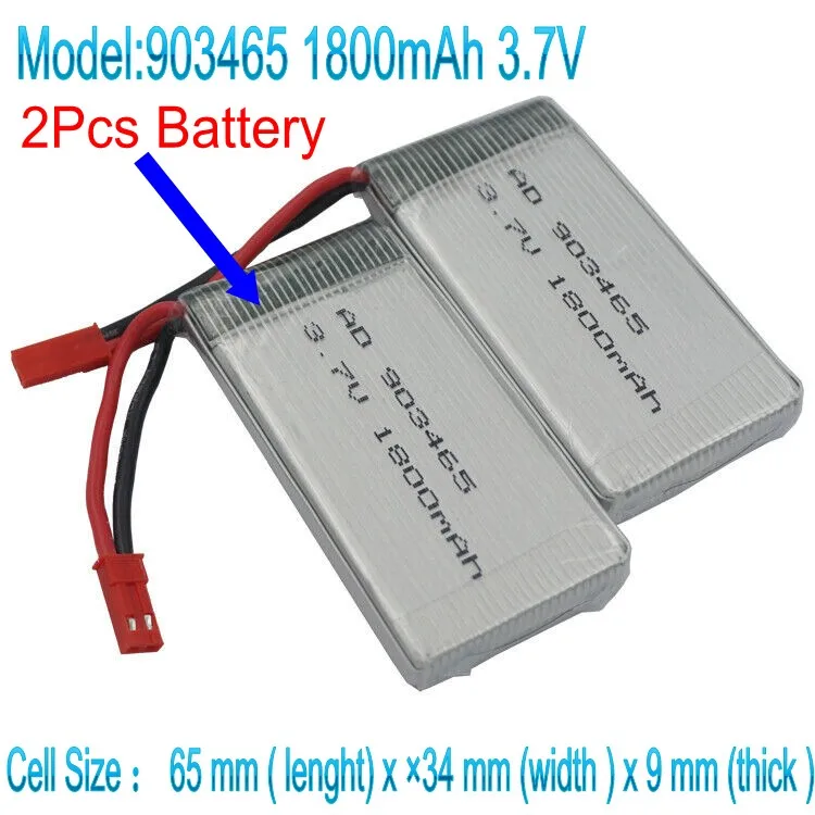 

903465 25C 3.7V 1800mAh Rechargeable battery for JJRC A6 Model Quadcopter RC Drone YX693-1 YX709-1 Drone