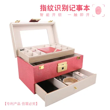 

Lady PU Leather Jewelry Box Storage Box Ring Display Case Portable Jewelry Organizer for Necklaces Joyeros Organizador De Joyas