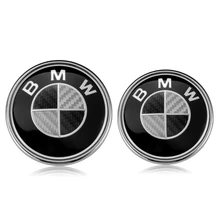 BMW Black Carbon Fiber 82mm Hood 74mm Trunk Glossy Replacement Emblem Logo Badge E30 E36 E46 E34 E39 E60 E65 E38 X3 X5 X6 3 5 7