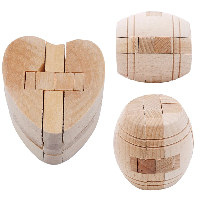 Hot Wooden Puzzle Cube Kong Ming/Luban Lock for Children Barrel Shape Classical Intellectual Toy Brain Teaser Training Test