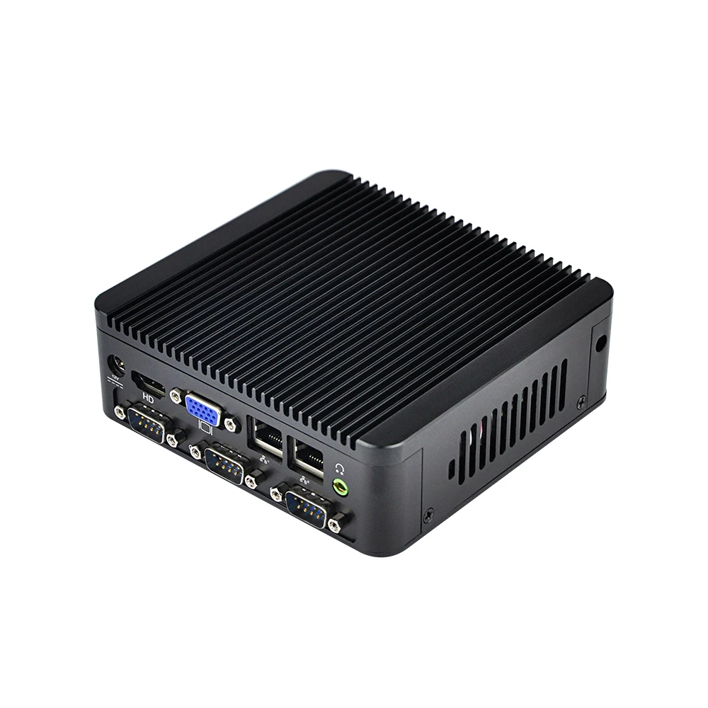 Qotom Мини ПК Baytrail j1800 j1900, 4 COM промышленный микро ПК 2 ethernet x86 pfsense безвентиляторный настольный промышленный Мини компьютер