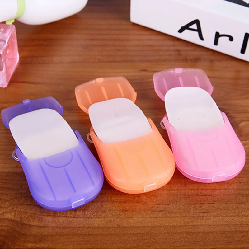 

Creative easy carry travel paper soap health care portable Whitening & Exfoliating Clean Wash mini soap with case