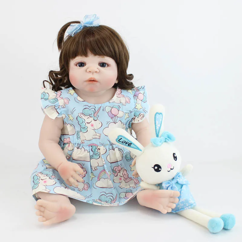 55 см полностью силиконовая кукла-Реборн, игрушка для девочки, Реалистичная виниловая кукла для новорожденных принцесс, детская игрушка для купания, прекрасный подарок на день рождения