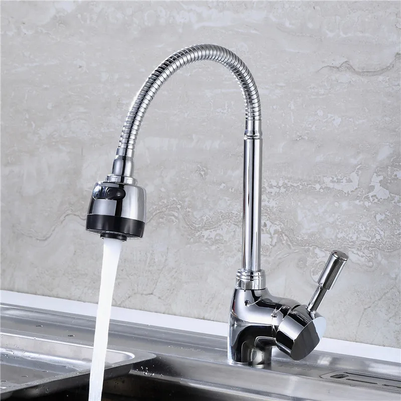 BAKALA Two Function Brass Free To Rotate Kitchen Faucet Hot and Cold
