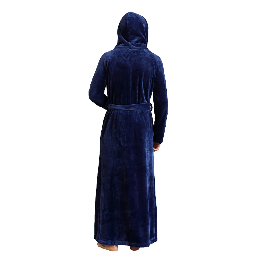 Men and Women Unisex Winter Lovers  Lengthen Thickening Flannel Plus Size  with  Hooded Sleepwear Robe Bathrobe LoungeWear