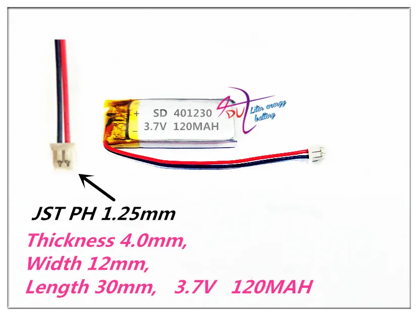 XHR 2P 1 25 401230 3 7 V 120MAH 401233 полимерные аккумуляторные батареи для коричневого JBA Bluetooth