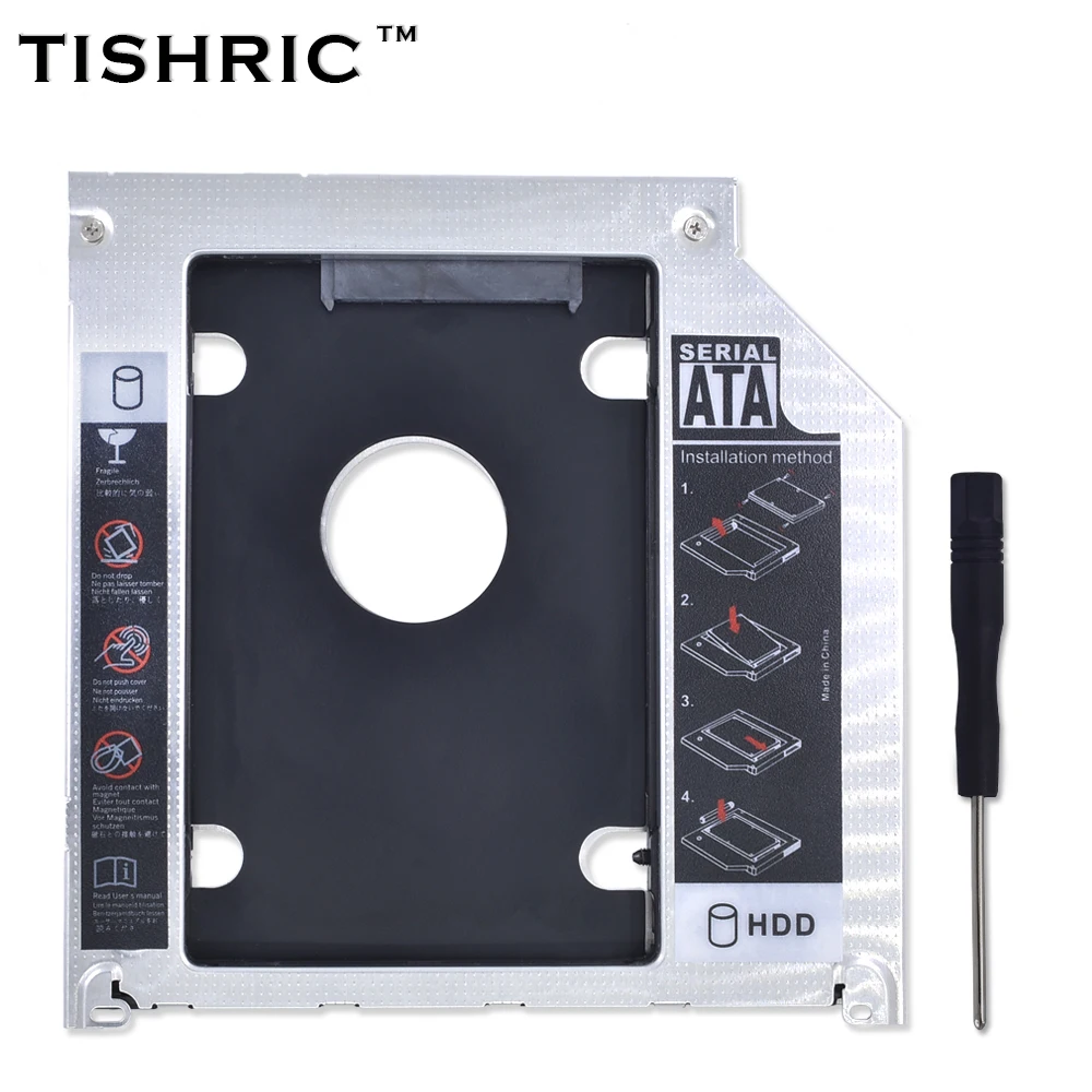 TISHRIC алюминиевый Optibay 9 5 мм SATA 3 0 2 й HDD Caddy SSD CD DVD корпус caddy для Macbook Pro 13 &quot15&quot 17