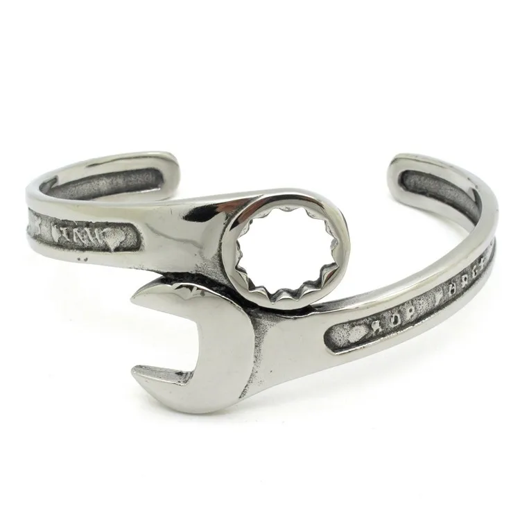 Wholesale-Lot-Fashion-Silver-Biker-Tools-Wrench-Bracelet-Bangle-Stainless-Steel-New-Fashion-Jewelry (1)