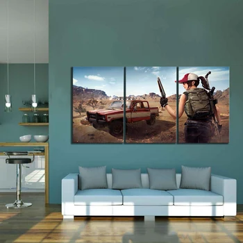 

Wall Art Pictures Canvas Posters Home Decor 3 Pcs Pubg Playerunknowns Battlegrounds Game Abstract Painting Printed Photo Frame