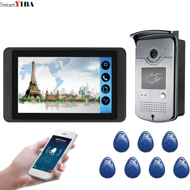 buy SmartYIBA RFID Wireless Wifi 720P Video Intercom Doorbell Door Phone Outdoor Camera for Android IOS Phone Lock Remote unlock