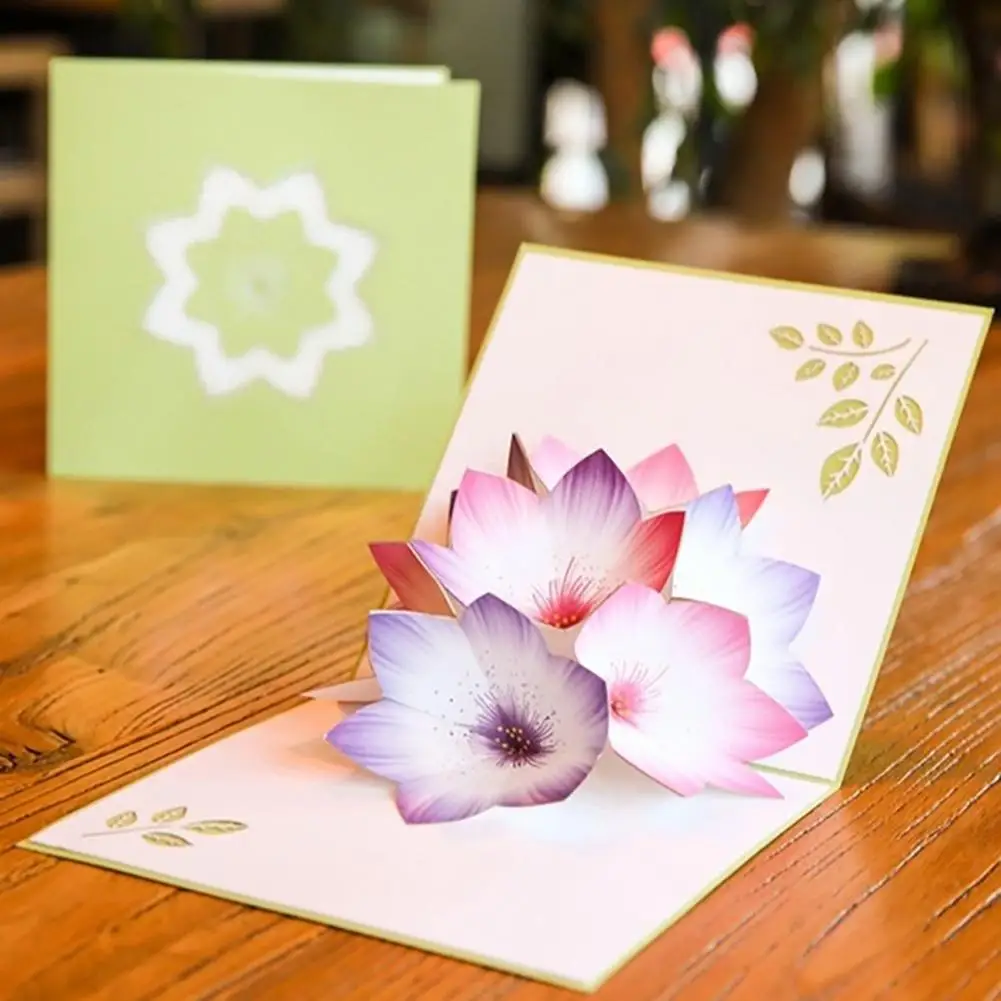 

Handmade Flower 3D Pop Up Greeting Card Wedding Birthday Decor Holiday Gift