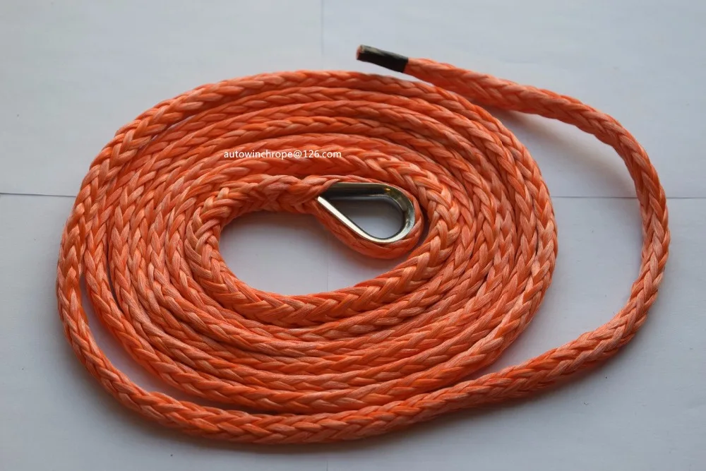 Orange 3/16"*10ft Synthetic Plow Rope,Off Road Rope,ATV Snow Plow Lift