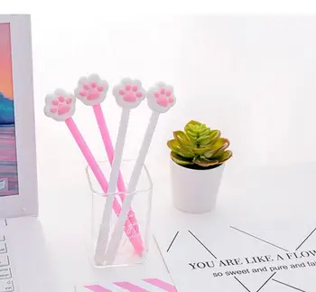 

cute korea pretty cat claw gel pen cartoon stationery prize kawaii student pen office write sign pen black neutral pen 48pc/lot