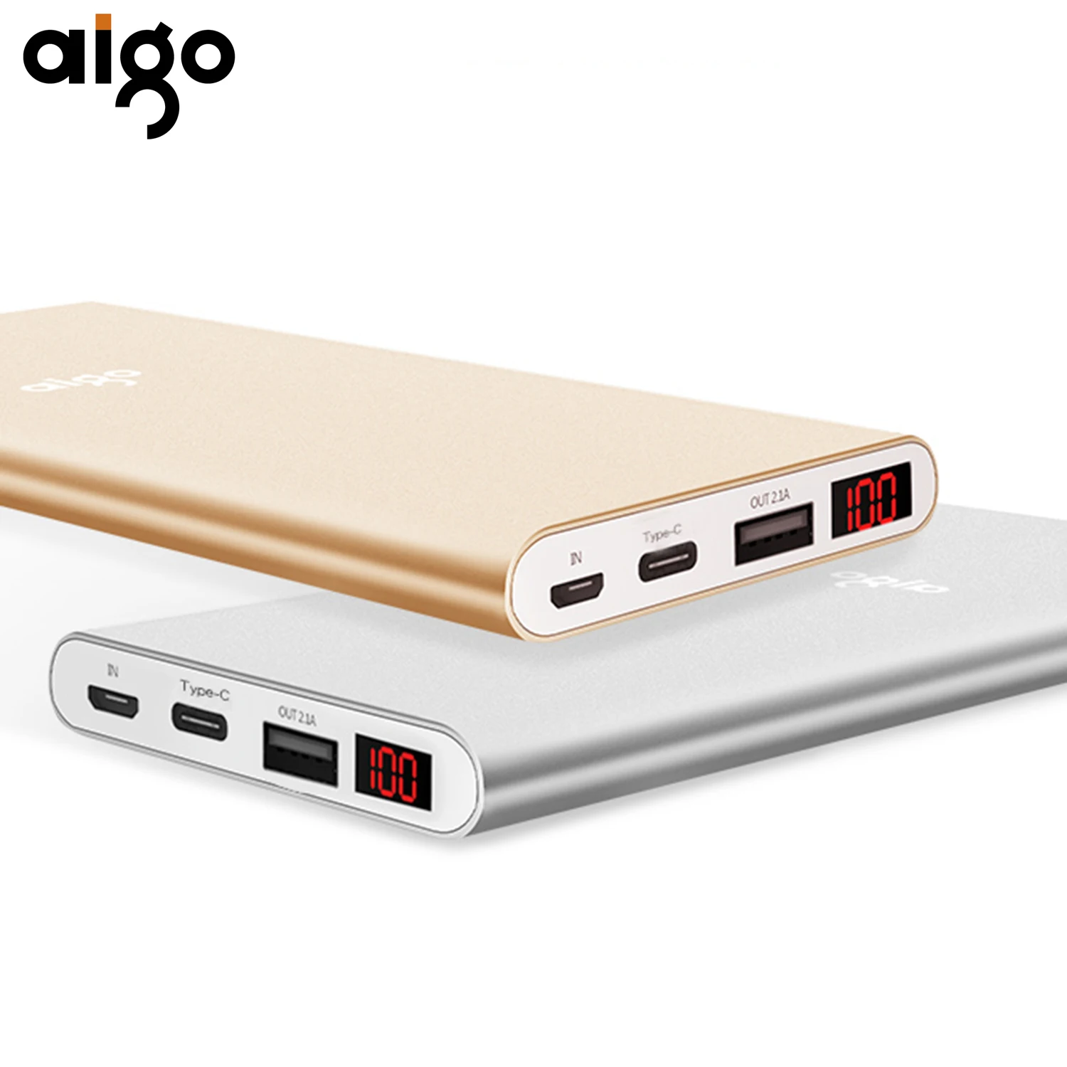 AIGO N1 power bank 10000MAH portable slim PowerBank quick Charger