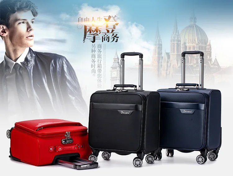 Unisex Business Travel Rolling Luggage Spinner Wheels 18 inch Suitcase Airplane Clothing Carry On Trolley Luggage (1)
