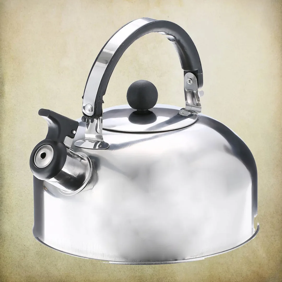 2000ML Stainless Steel Whistle Tea Kettle Water Pot Heat Assitant Handle Silver New