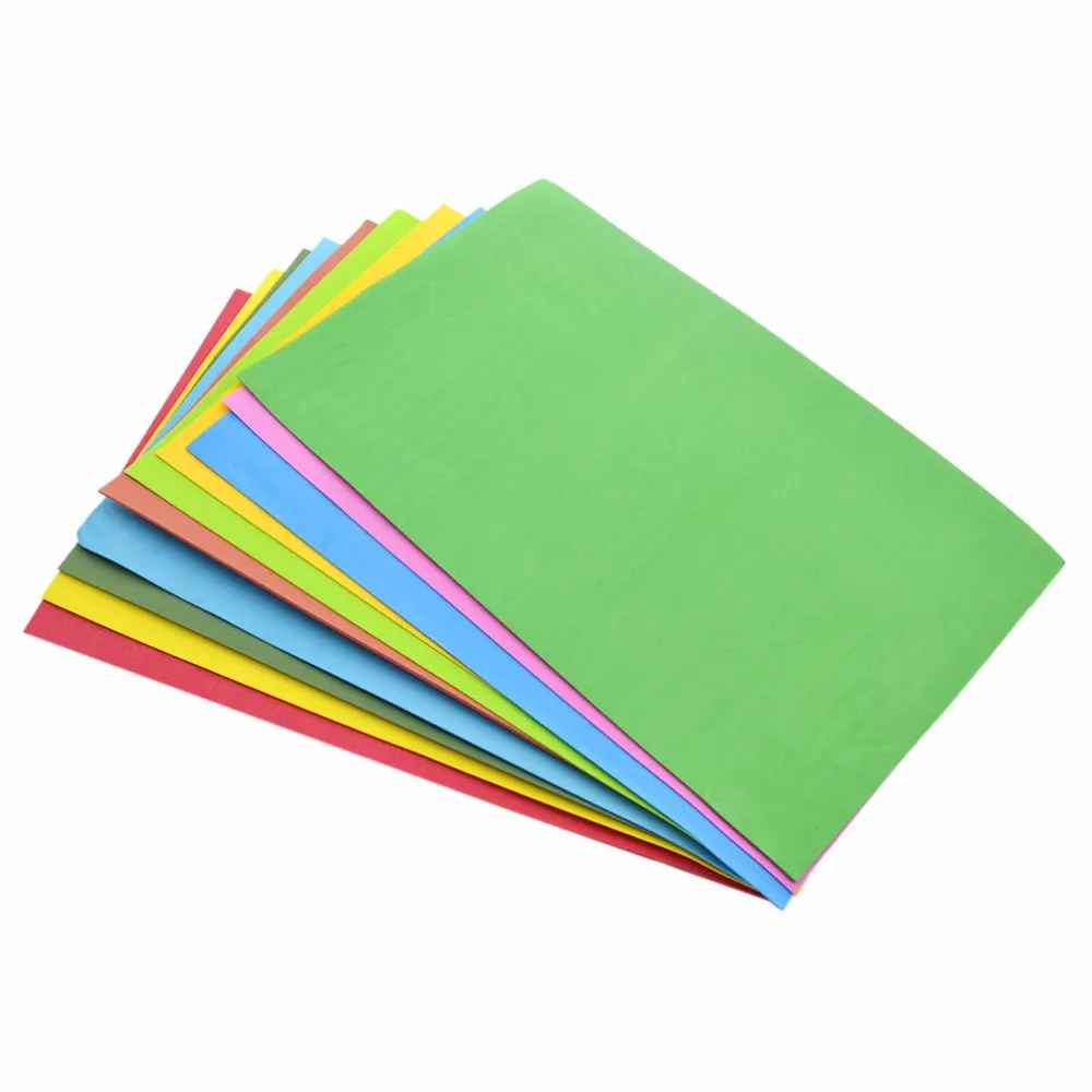JESJELIU 10pcs/lot Lowest Price 10 color A4 Thick Multicolor Sponge Foam Paper Fold scrapbooking