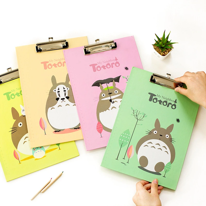 

Cute Mini Metal Paper A4 File Folder Animal Cartoon Totoro Cat Writing Board Clip File Kids Gift School Office Business Supplies