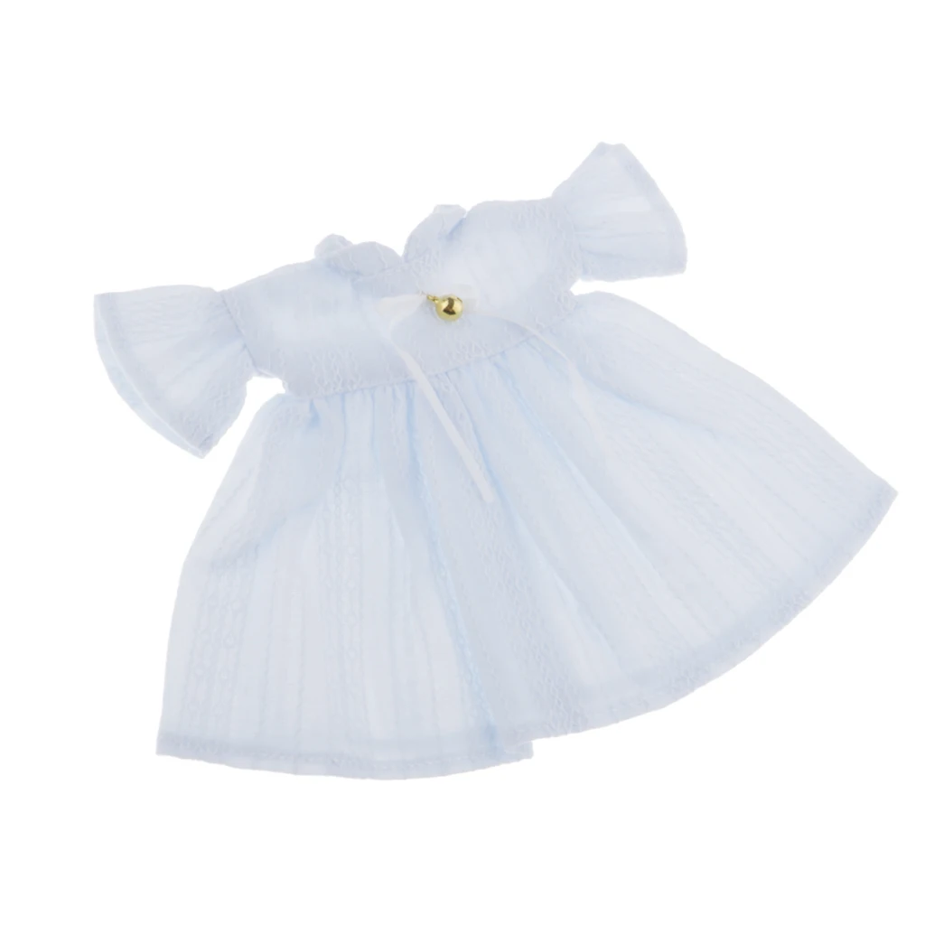 Fashion Girl Doll Clothes fit for 1/6 Pullip 12inch Dolls, Round Collar Dress with Bowknot, Candy Color