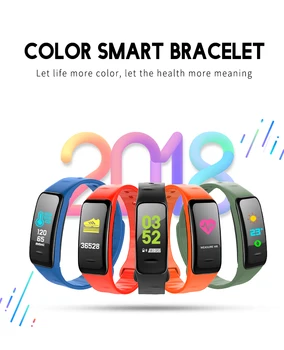 

Lantro JS Smart Wristband Heart Rate Monitor Blood Pressure Water Proof Blooth Control Display Screen C1PLUS
