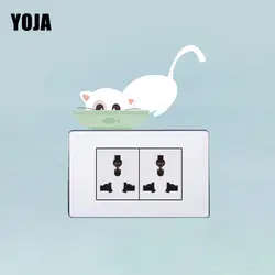 YOJA мультфильм весело животных кошка рыба номер переключатель наклейка наклейки на стену укладки 11SS0077