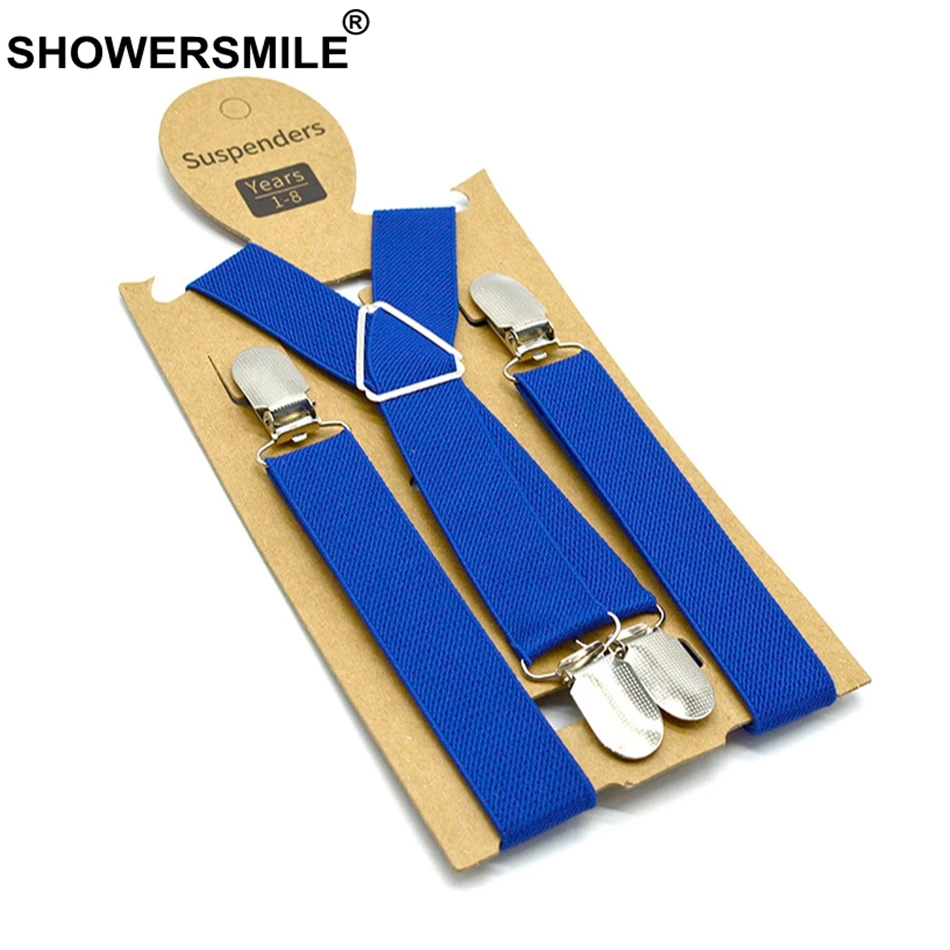 <+> SHOWERSMILE Мальчики Подтяжки Урожай Высокое Качество Ребенка Брекеты Красные Брюки Девочек Ремень